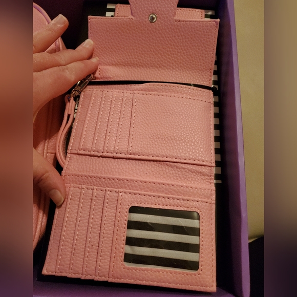 Marc Tetro Pink Black Cat Backpack/Yorkie Dog Wallet Set with Card Holder NWT - Picture 6 of 6